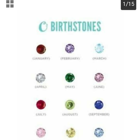 Crystals Birthstones Black Bar Necklace Swarovski Adjusts Origami Owl NWOT - Picture 8 of 12